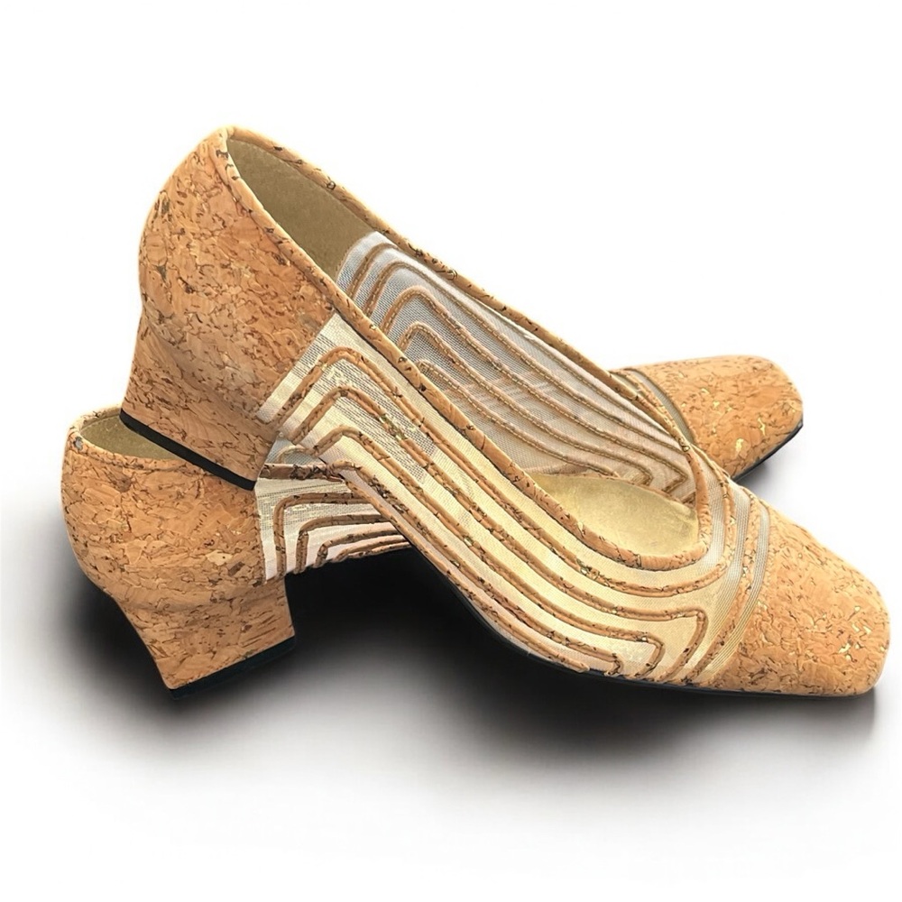 J.Renee Cork & Mesh Low heel shoes - Picture 3 of 7